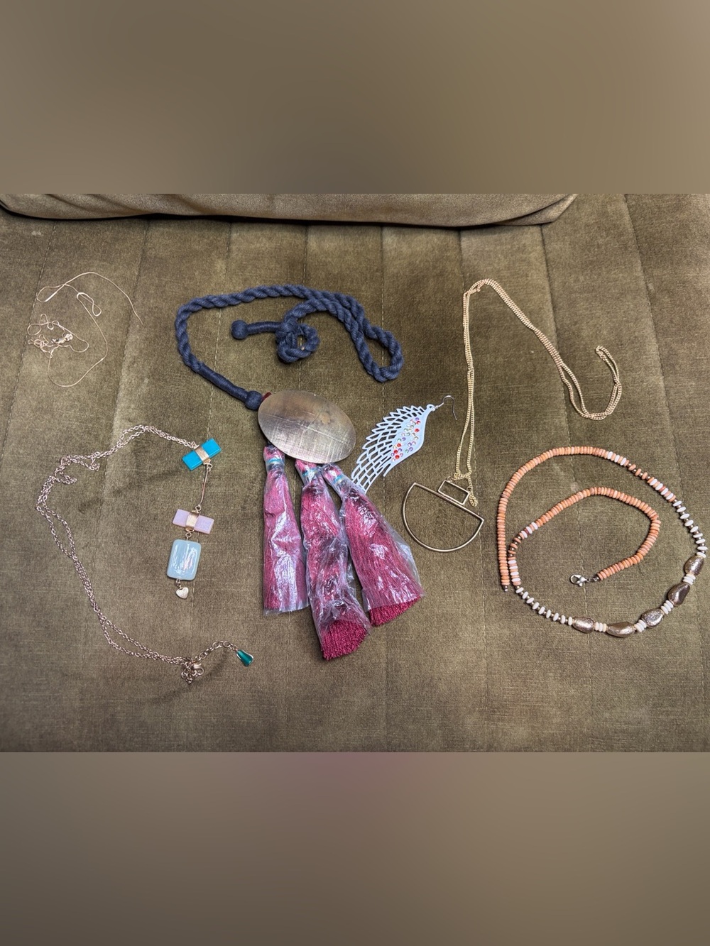 collection of broken and neckaces missing pieces for crafts